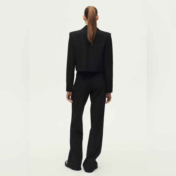 ZARA ZW Collection Black Cropped Blazer Suit Set - Picture 3 of 16